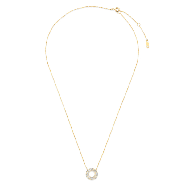 Preview: Collier 43/41/38 cm Donut mit Zirkonia  Gold 585/000