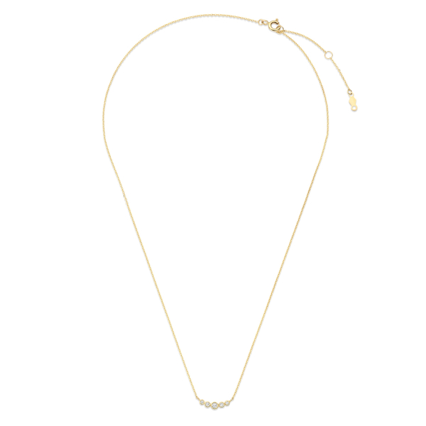 Collier 43/41/38 cm Curve mit Zirkonia Gold 585/000