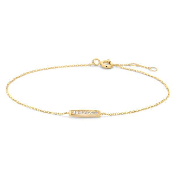 Armband 18/17/16 cm Barren mit Zirkonia Gold 585/000