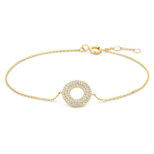 Armband 18/17/16 cm Donut mit Zirkonia Gold 585/000