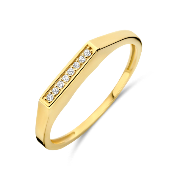 Damenring mit 8 Zirkonia Gold 585/000