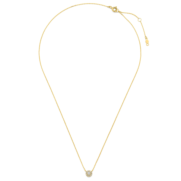 Collier 43/41/38 cm mit Zirkonia Gold 585/000