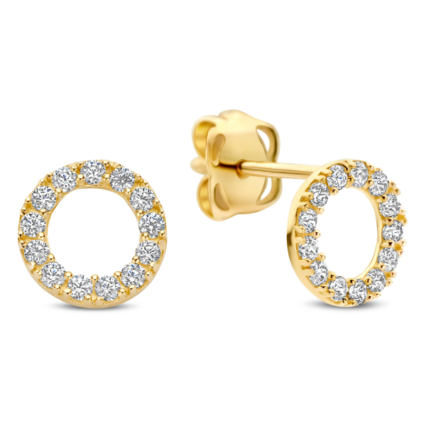 Ohrstecker Circle Ø 5,7mm 26 Zirkonia Gold 585/000