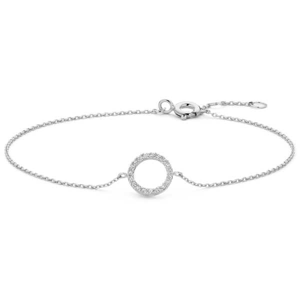 Armband 18/17/16 cm Circle mit Zirkonia Weiß-Gold 585/000