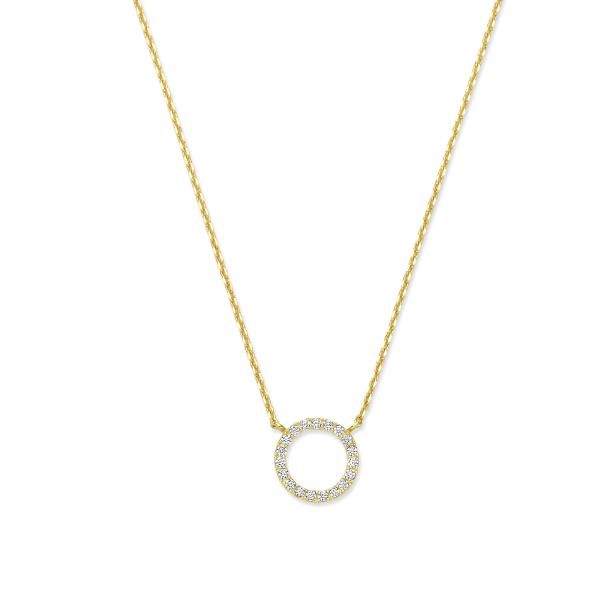 Collier 43/41/38 cm Circle mit Zirkonia Gold 585/000
