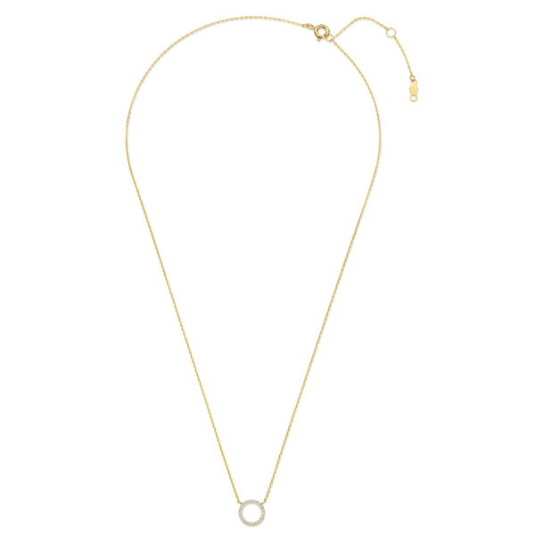 Preview: Collier 43/41/38 cm Circle mit Zirkonia Gold 585/000