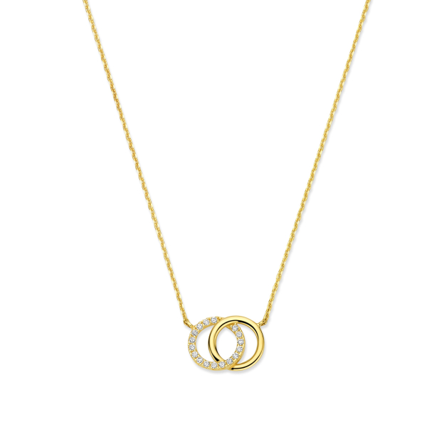 Collier 43/41/38 cm Circles mit Zirkonia Gold 585/000