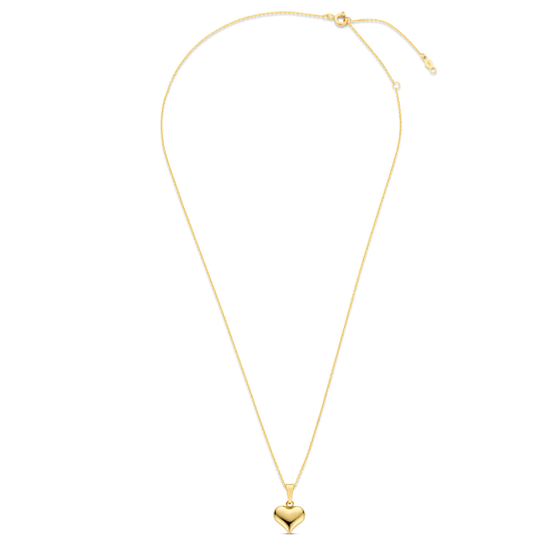 Collier 43/41/38 cm mit Herzanhänger Gold 585/000