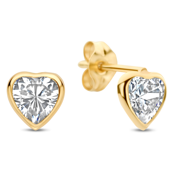 Ohrstecker Herz 5,6mm mit Zirkonia Gold 585/000