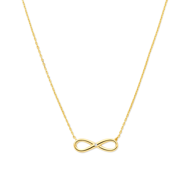Collier 43/41/38 cm Infinity mit Zirkonia Gold 585/000