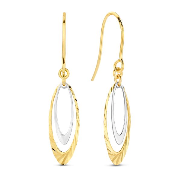 Ohrhänger Bicolor zweiteilig 15mm Gold 585/000