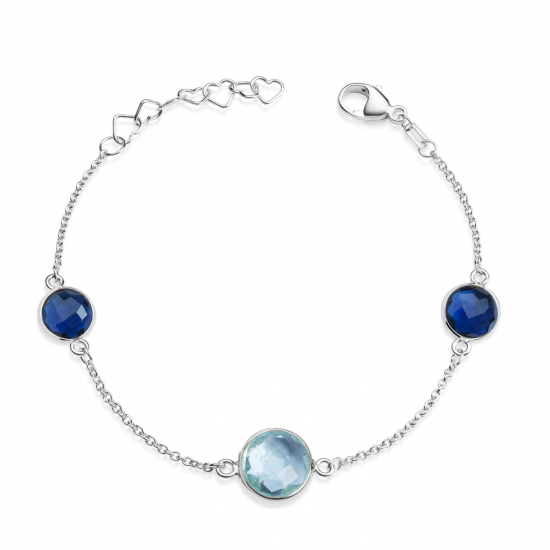 Armband mit Quarz in Swiss Blue und London Blue Silber 925/000