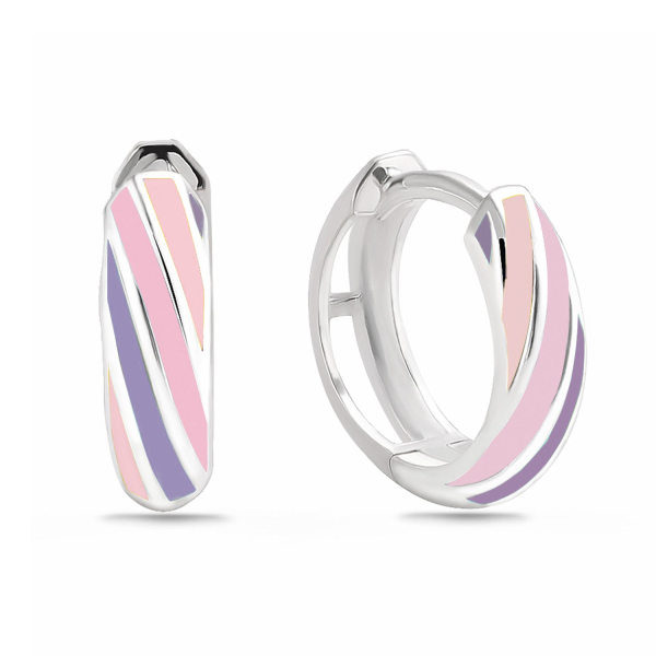 Klappcreolen Ø 12,5mm Lack bunt Silber 925/000 rhodiniert