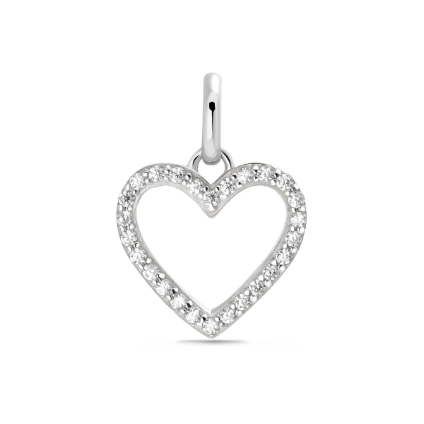 Anhänger Herz 11mm 26 Zirkonia Silber 925/000 rhodiniert