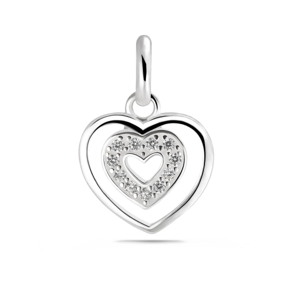 Anhänger Herz 10mm 11 Zirkonia Silber 925/000 rhodiniert