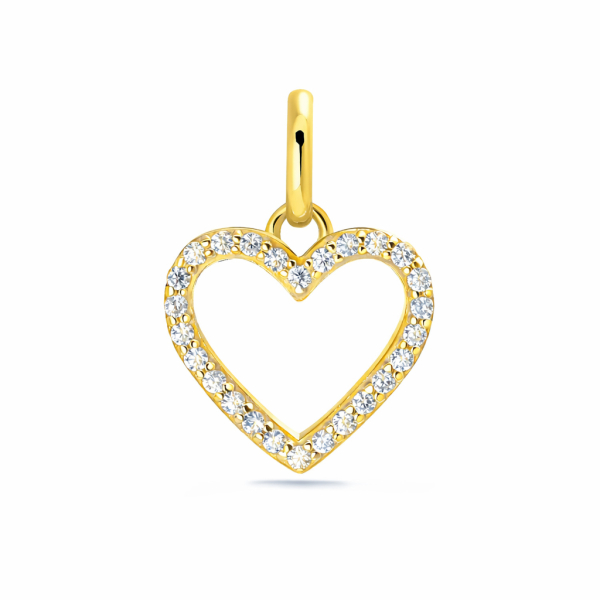 Anhänger Herz 11mm 26 Zirkonia Silber 925/000 vergoldet