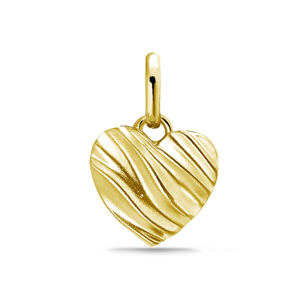 Anhänger Herz 9mm teilmattiert Silber 925/000 vergoldet
