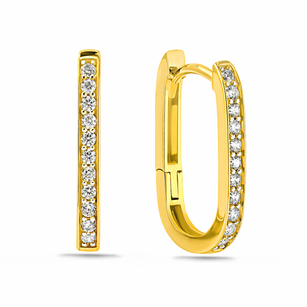 Klappcreolen 18x11mm 22 Zirkonia Silber 925/000 vergoldet