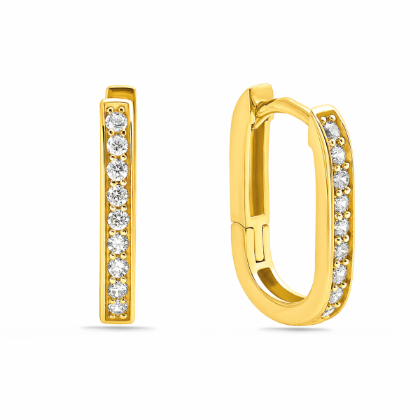 Klappcreolen 15x10mm 18 Zirkonia Silber 925/000 vergoldet