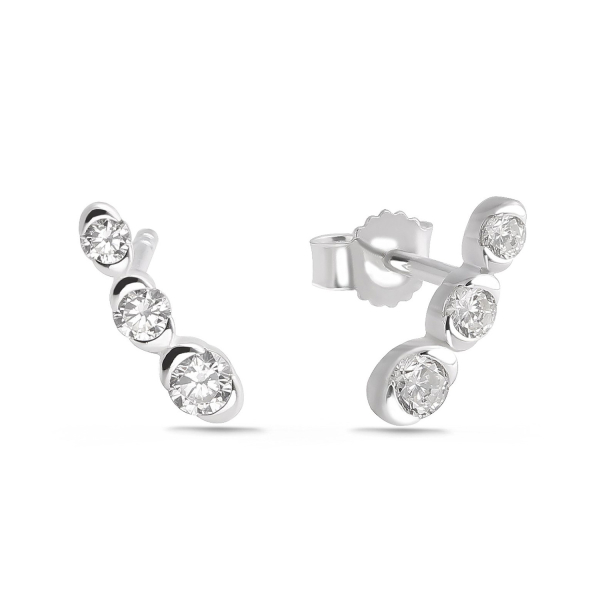 Ohrstecker 6 Zirkonia Silber 925/000 rhodiniert