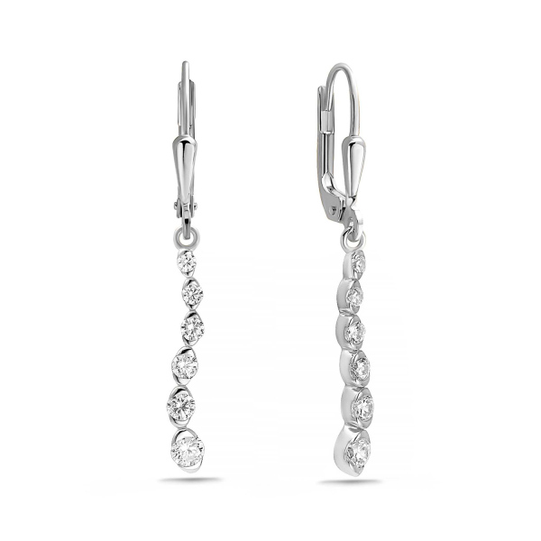 Ohrhänger 12 Zirkonia Silber 925/000 rhodiniert