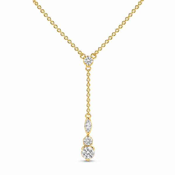 Y-Collier 45/42cm mit 4 Zirkonia Silber 925/000 vergoldet