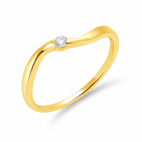 Ring teilmattiert Zirkonia Silber 925/000 vergoldet