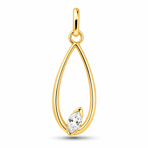 Anhänger Zirkonia Navette Silber 925/000 vergoldet