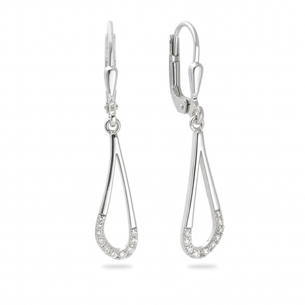 Ohrhänger 20 Zirkonia Silber 925/000 rhodiniert