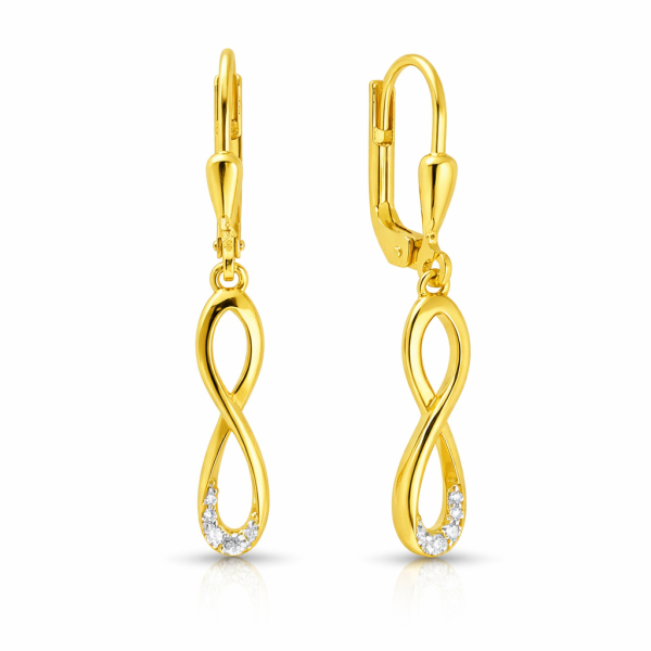 Ohrhänger Endless 10 Zirkonia Silber 925/000 vergoldet