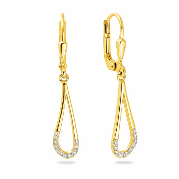 Ohrhänger 20 Zirkonia Silber 925/000 vergoldet