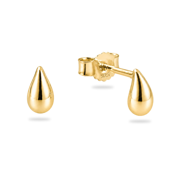 Ohrstecker Drop 6mm Silber 925/000 vergoldet