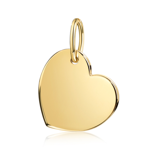 Anhänger Gravurplatte Herz Silber 925/000 10 Milliemes vergoldet