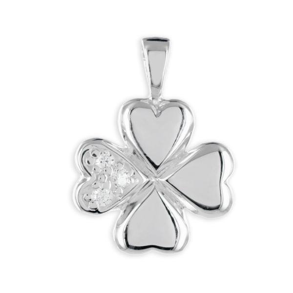 Anhänger Kleeblatt mit 3 Zirkonia Silber 925/000
