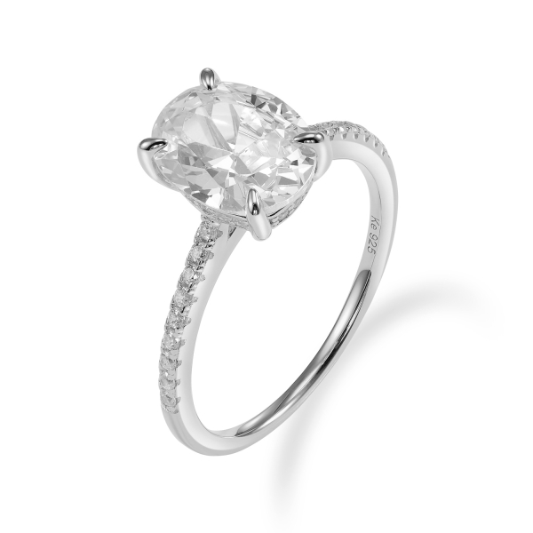Damenring mit 35 Zirkonia Silber 925/000 rhodiniert