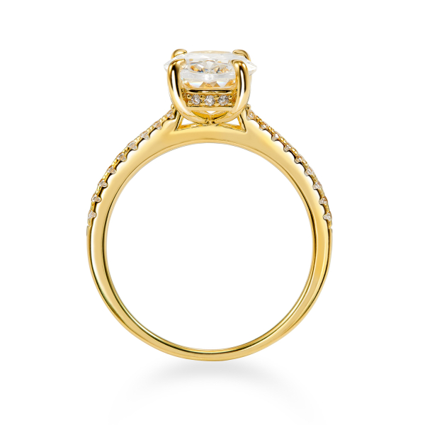 Damenring mit 35 Zirkonia Silber 925/000 vergoldet