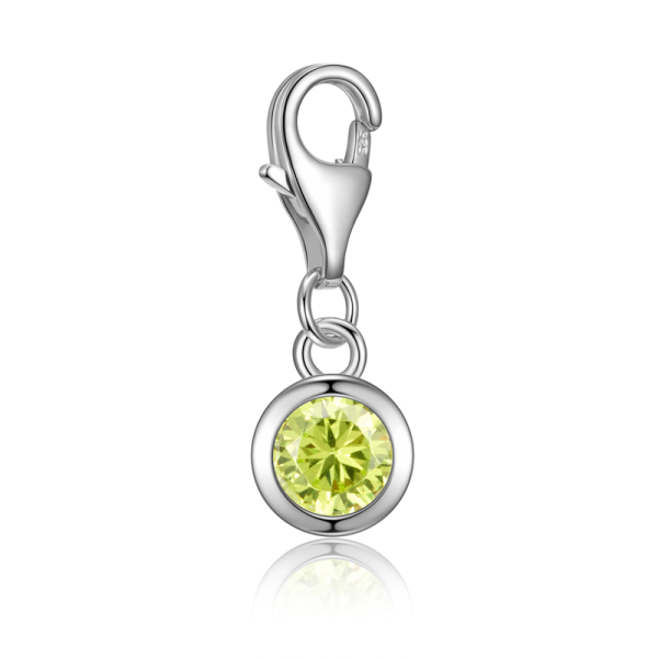 Charm Zirkonia 5mm peridot Silber 925/000