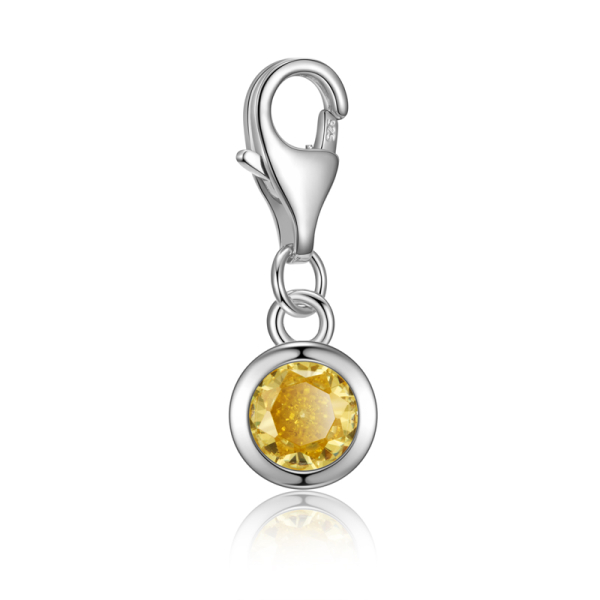 Charm Zirkonia 5mm gelb Silber 925/000
