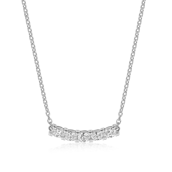 Collier mit 5 Zirkonia 42/45cm Silber 925/000