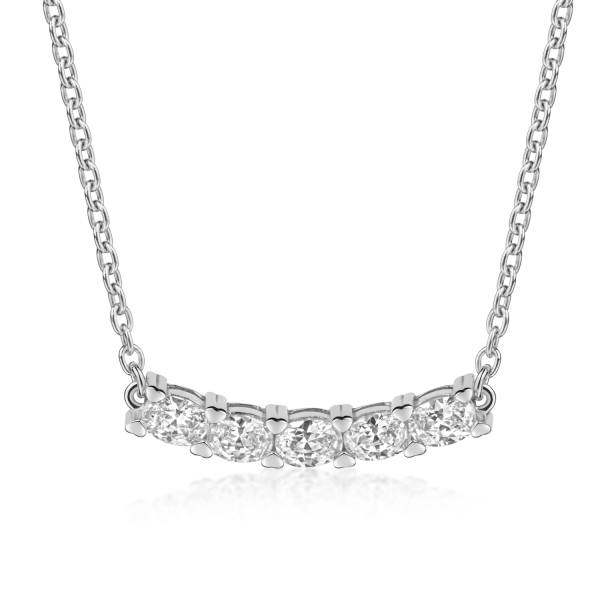 Collier mit 5 Zirkonia 42/45cm Silber 925/000