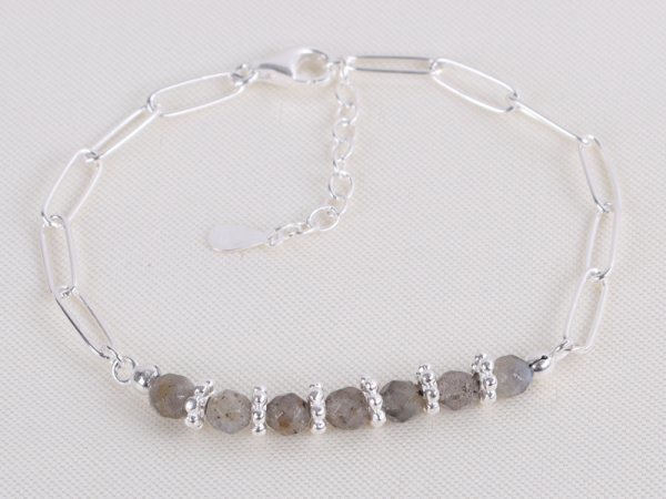 Armband mit echten Labradorite 16+3cm Silber 925/000