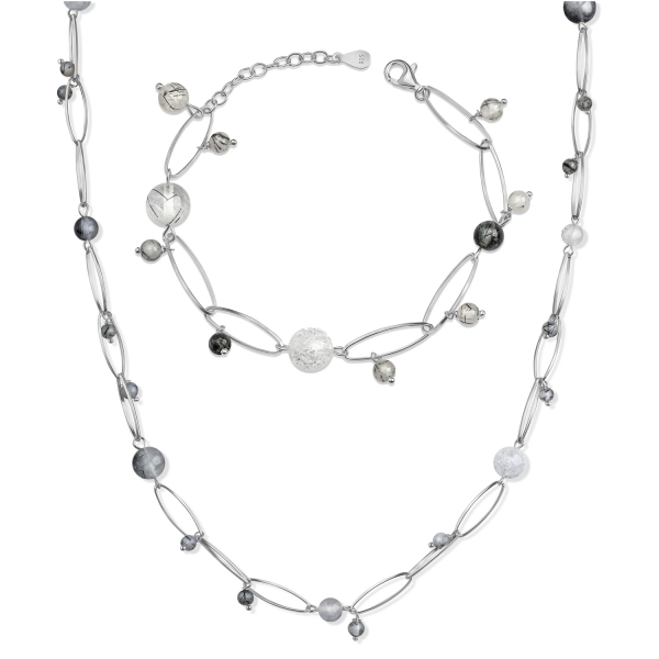 Armband mit Kristall & Quarz 16+3cm Silber 925/000
