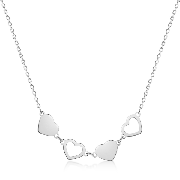 Collier Herzen Silber 925/000 rhodiniert