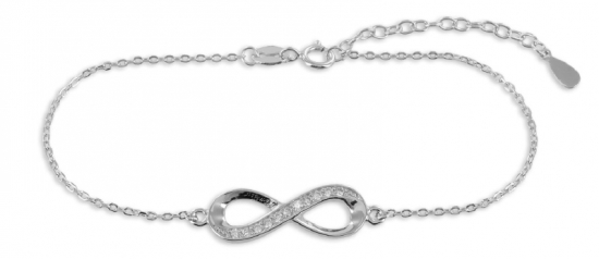 Armband Infinity mit 11 Zirkonia Echt Silber 925/000