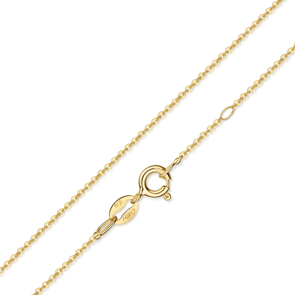 Ankerkette diamantiert 1.0mm breit 45/50cm Silber 925/000 vergoldet