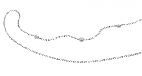 Collier mit Dot-Herz-Stern 38/40/42cm Silber 925/000