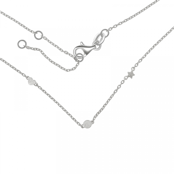 Collier mit Dot-Herz-Stern 38/40/42cm Silber 925/000