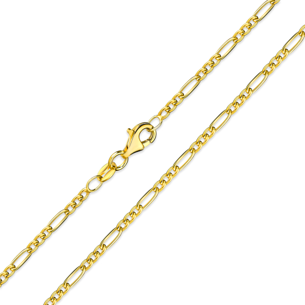 Figarokette 1.8mm breit 5 Milliemes vergoldet Silber 925/000