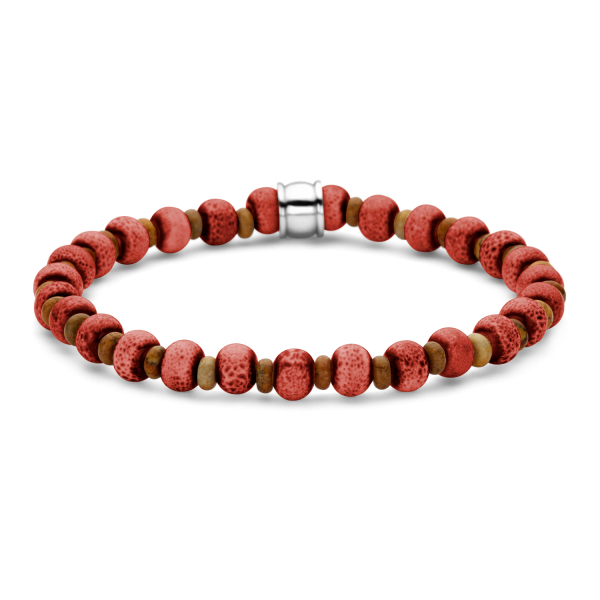 Frank 1967 Armband roter Keramikstein 6mm breit