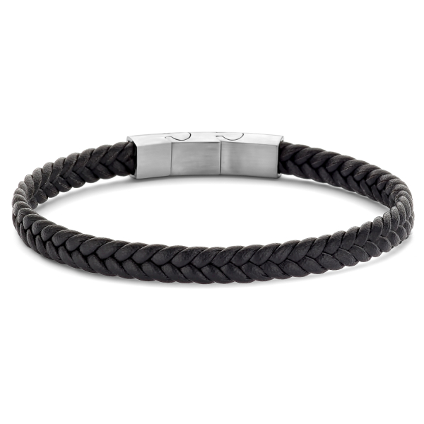 Frank 1967 Armband Echt Leder schwarz 6,5mm Edelstahl IPS